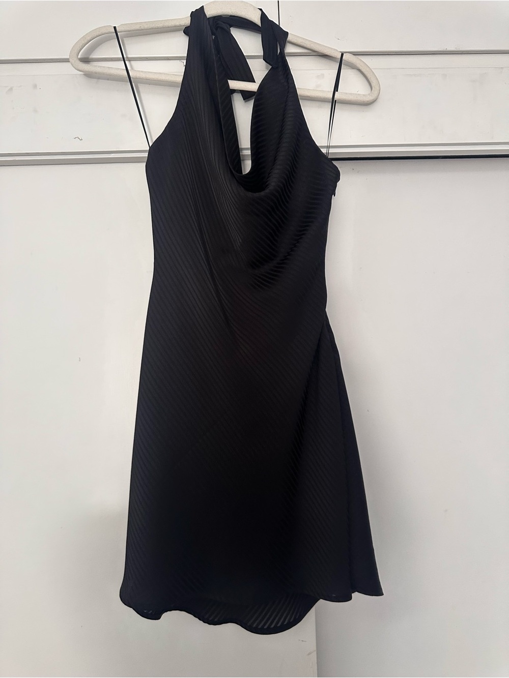 Le Lis Black Halter Cowl Mini Dress